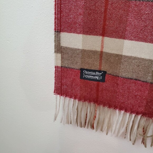Christian Dior vintage cashmaire fall plaid scarf - Picture 4 of 7